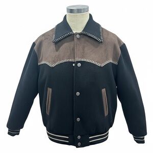 Maniere De Voir Black and Brown Bomber Jacket